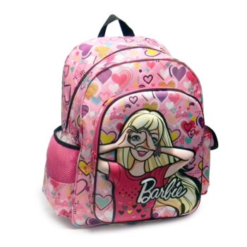 Mochila Barbie mediana 15" termoformada con corazones