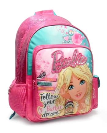 Mochila Barbie grande 16" con lentejuelas y estrellas