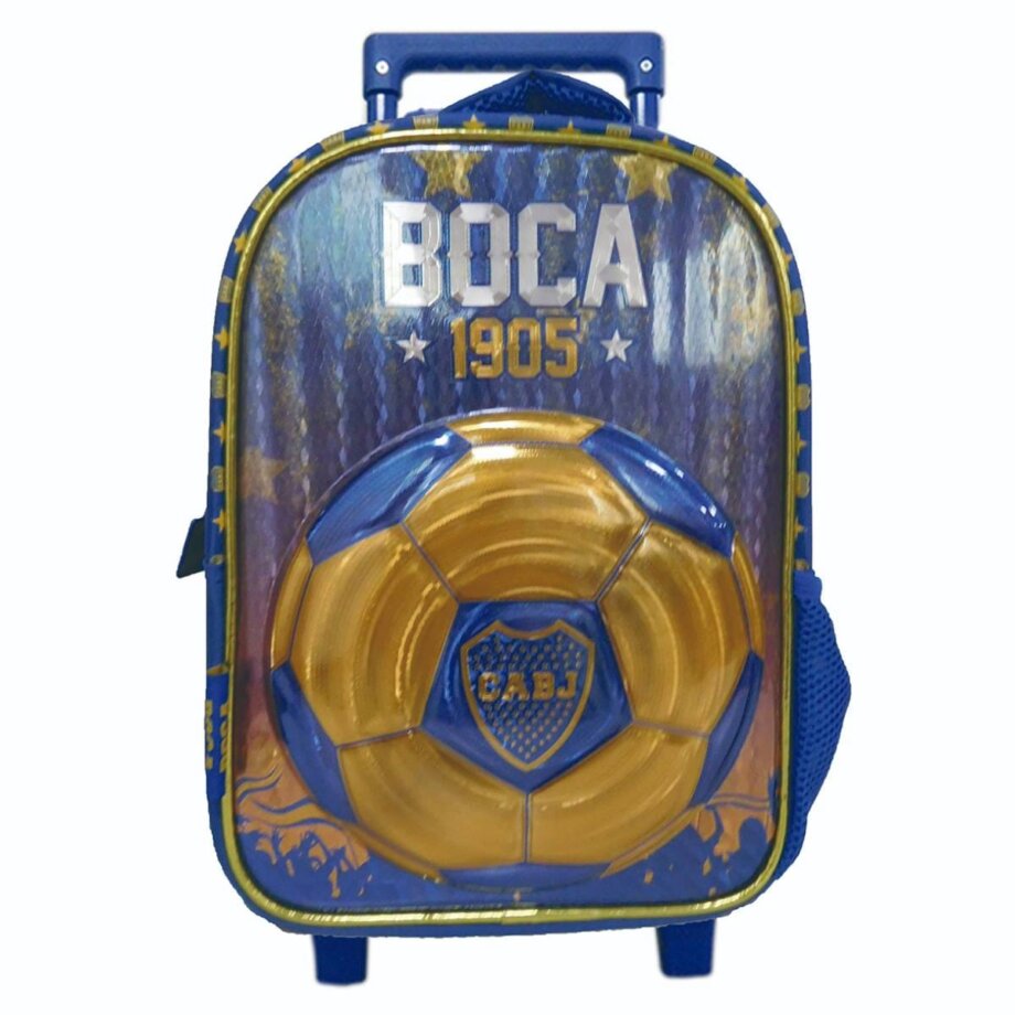 Mochila Boca Juniors con carro para jardín 12" frente termoformado