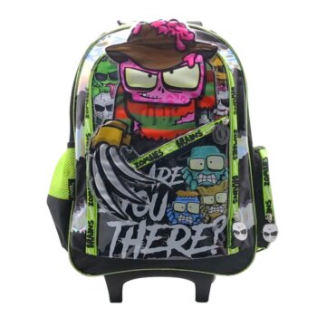 Mochila Zombies de 18" con carro y frente pvc con relieve