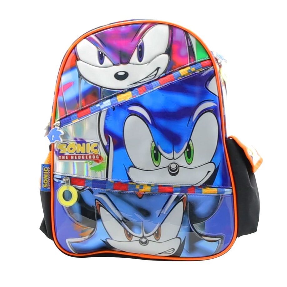 Mochila Sonic de 16" frente dos cierres pvc con relieve