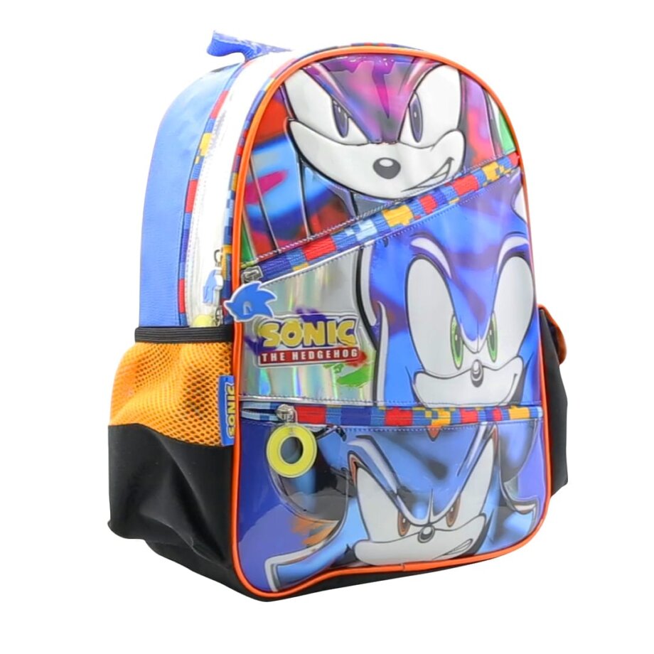 Mochila Sonic de 16" frente dos cierres pvc con relieve