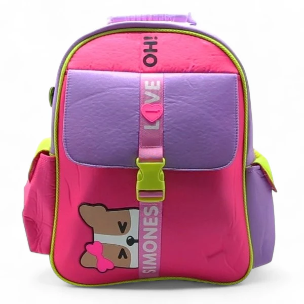 Mochila Simones mediana 16" bolsillo con tapa