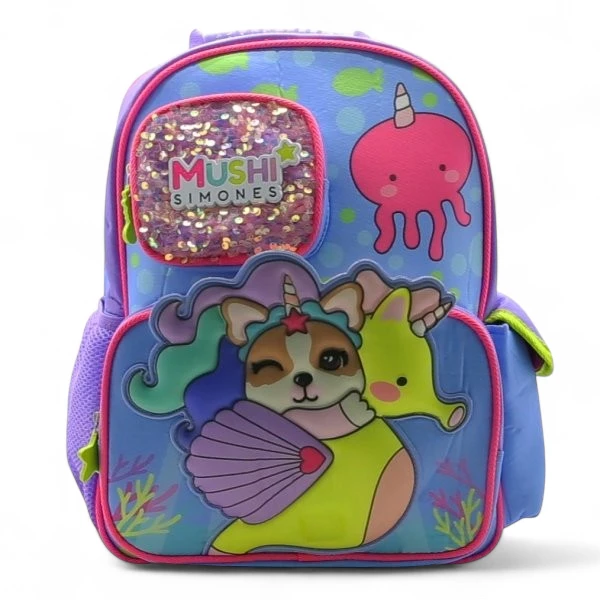 Mochila Simones mediana 16" bolsillo con relieve