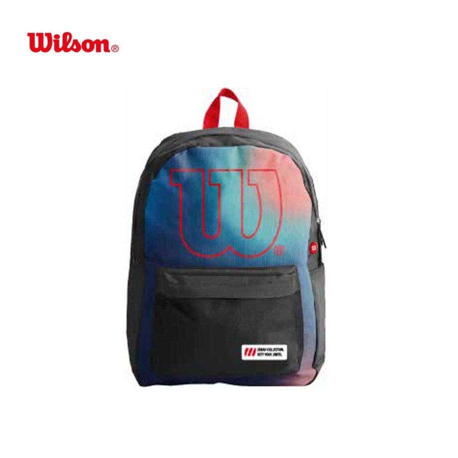 Mochila Wilson 16" combinada detalle de logo bolsillo frontal