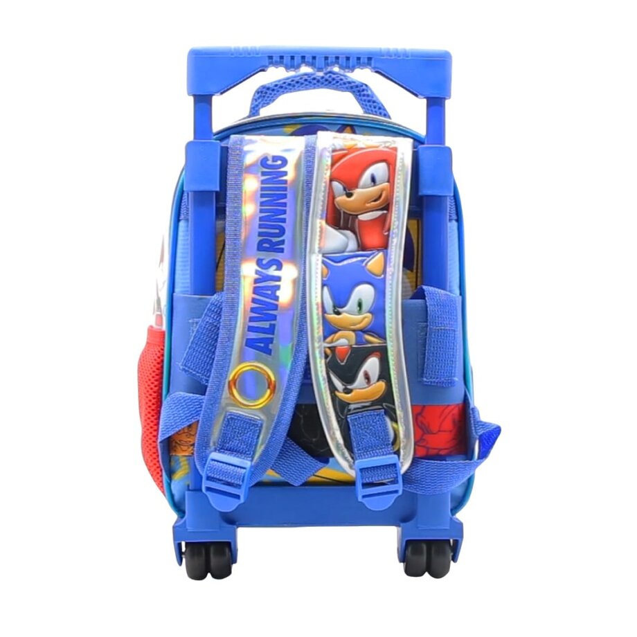 Mochila Sonic con carro para jardín 12" frente pvc con relieve