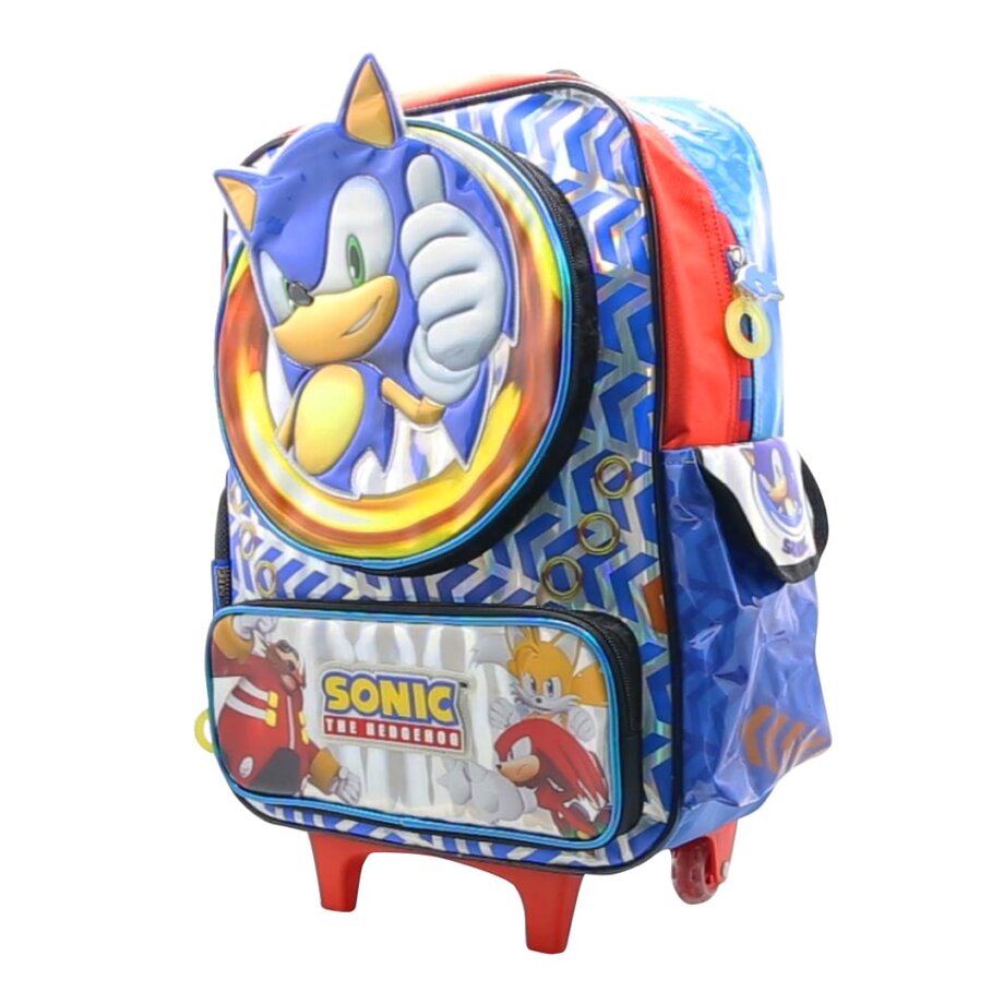 Mochila Sonic de 18" con carro grande frente pvc