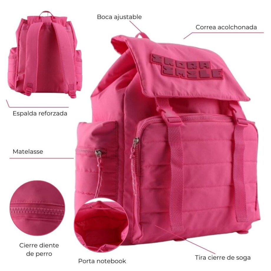 Mochila Smile tapa con broche