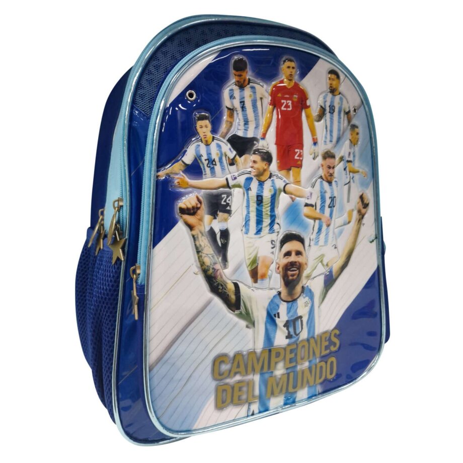 Mochila AFA campeones de espalda con banderin 16"