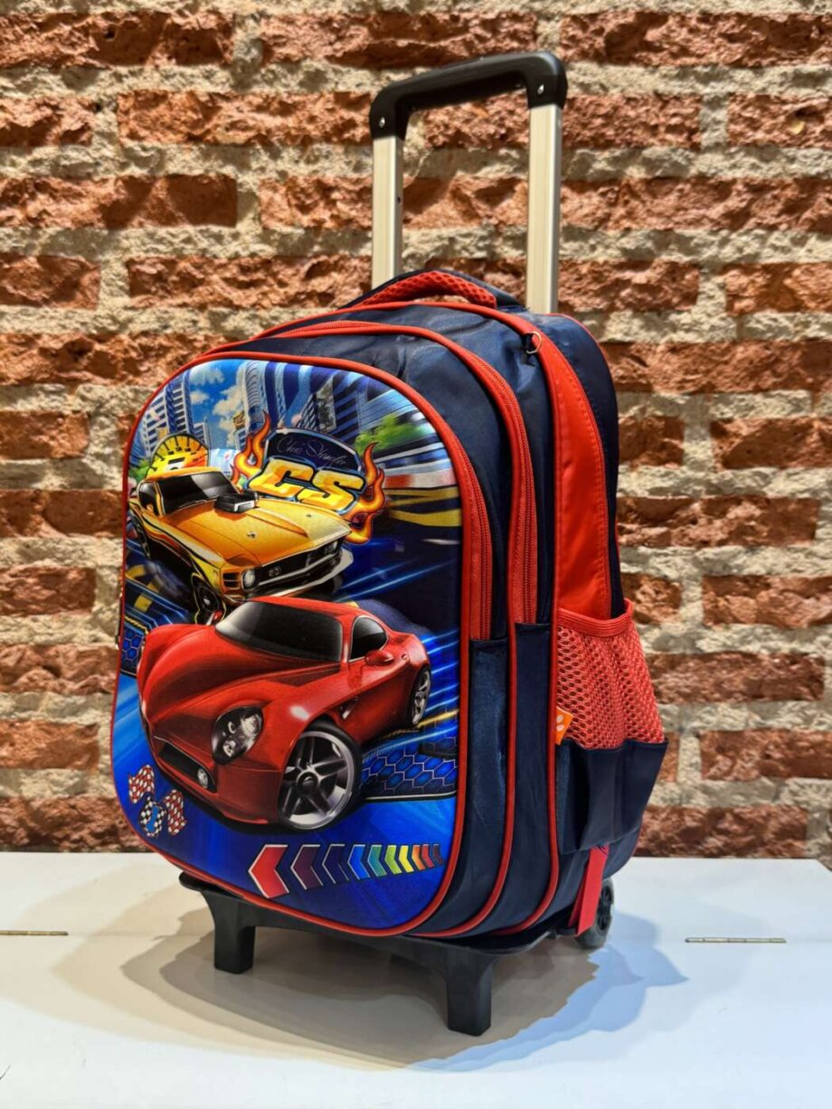 Set de Mochila Magenta "Auto" 4 piezas