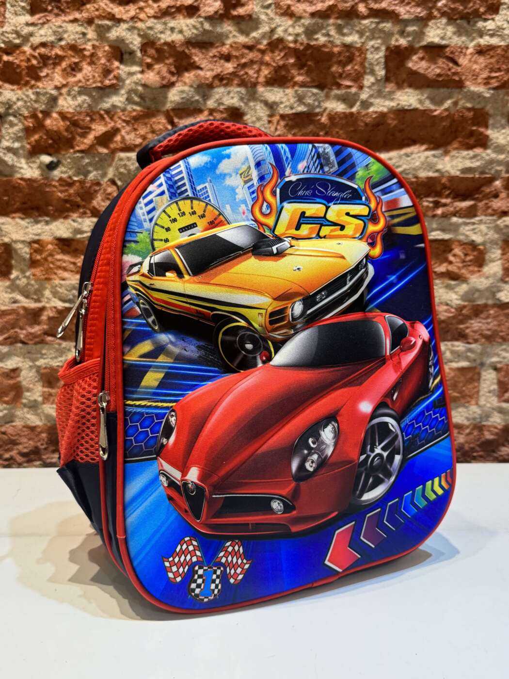 Set de Mochila Magenta "Auto" 4 piezas