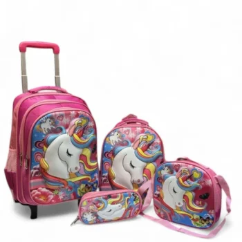 Set de Mochila Magenta "Unicornio" 4 piezas