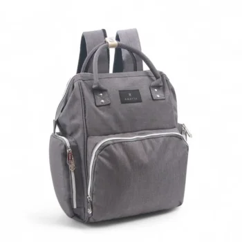 Mochila Amayra maternal boca de pez gris.