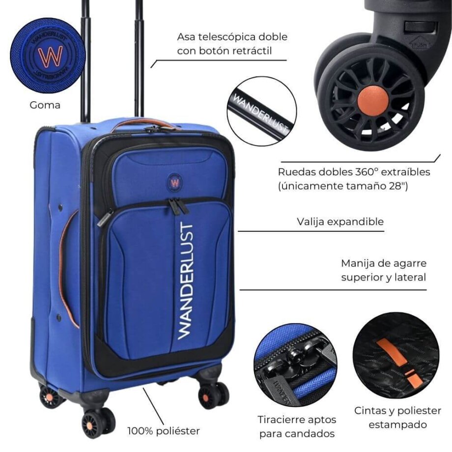 Valija Wanderlust 20" Carry-On azul