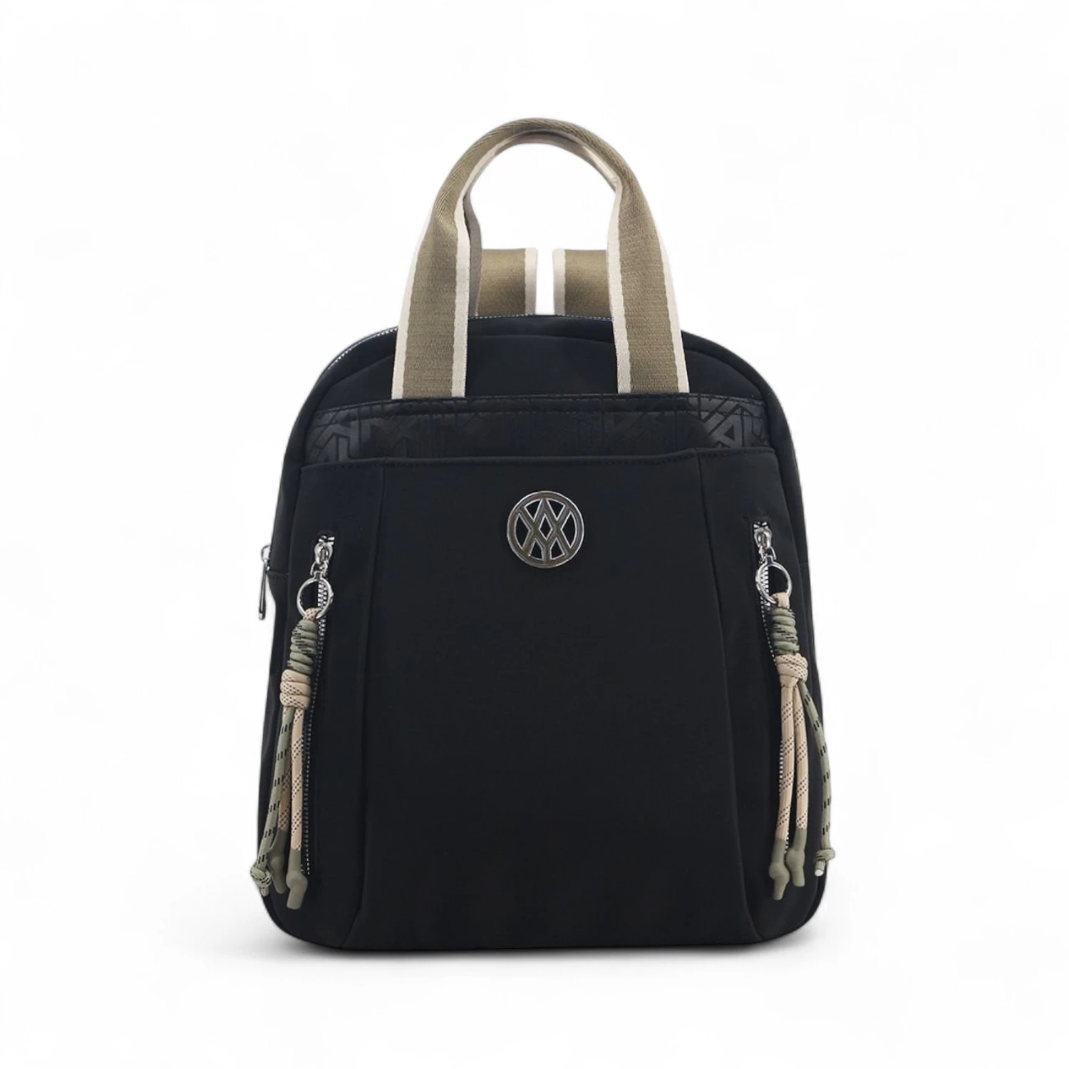 Mochila Amayra microfibra negra.