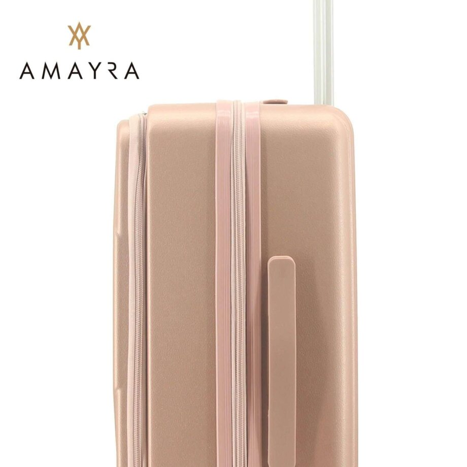Valija Amayra 20" carry-on rosa dorado c/porta notebook.