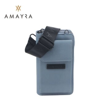Cartera Amayra porta celular dos divisiones azul..