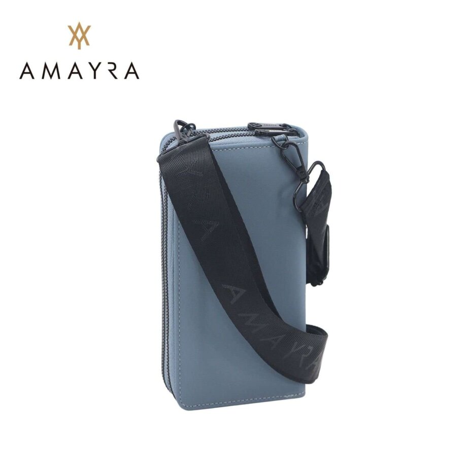 Cartera Amayra porta celular dos divisiones azul..