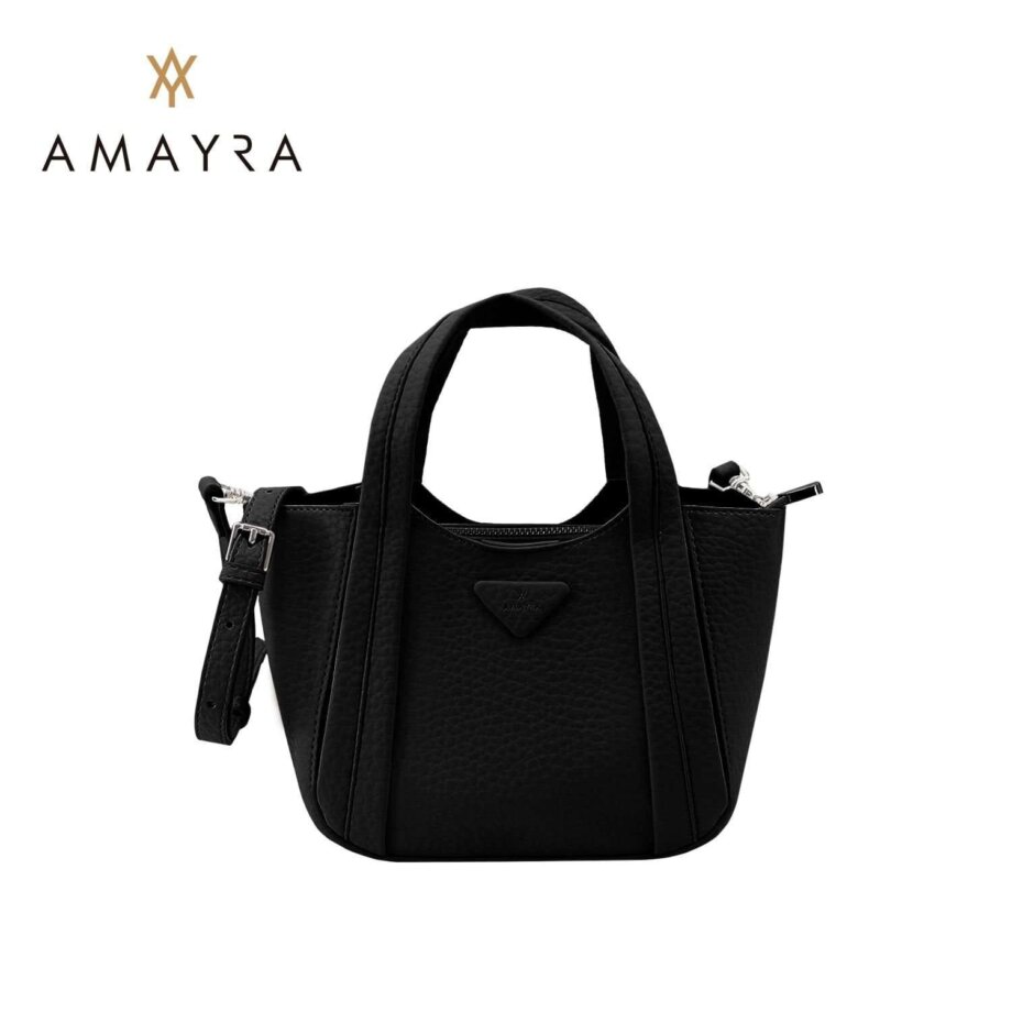Cartera Amayra chica negra con sobre interno.