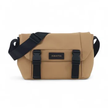 Cartera Amayra bandolera microfibra camel.