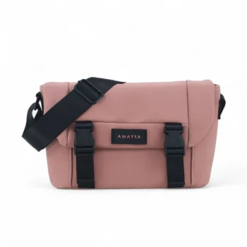 Cartera Amayra bandolera microfibra nude.