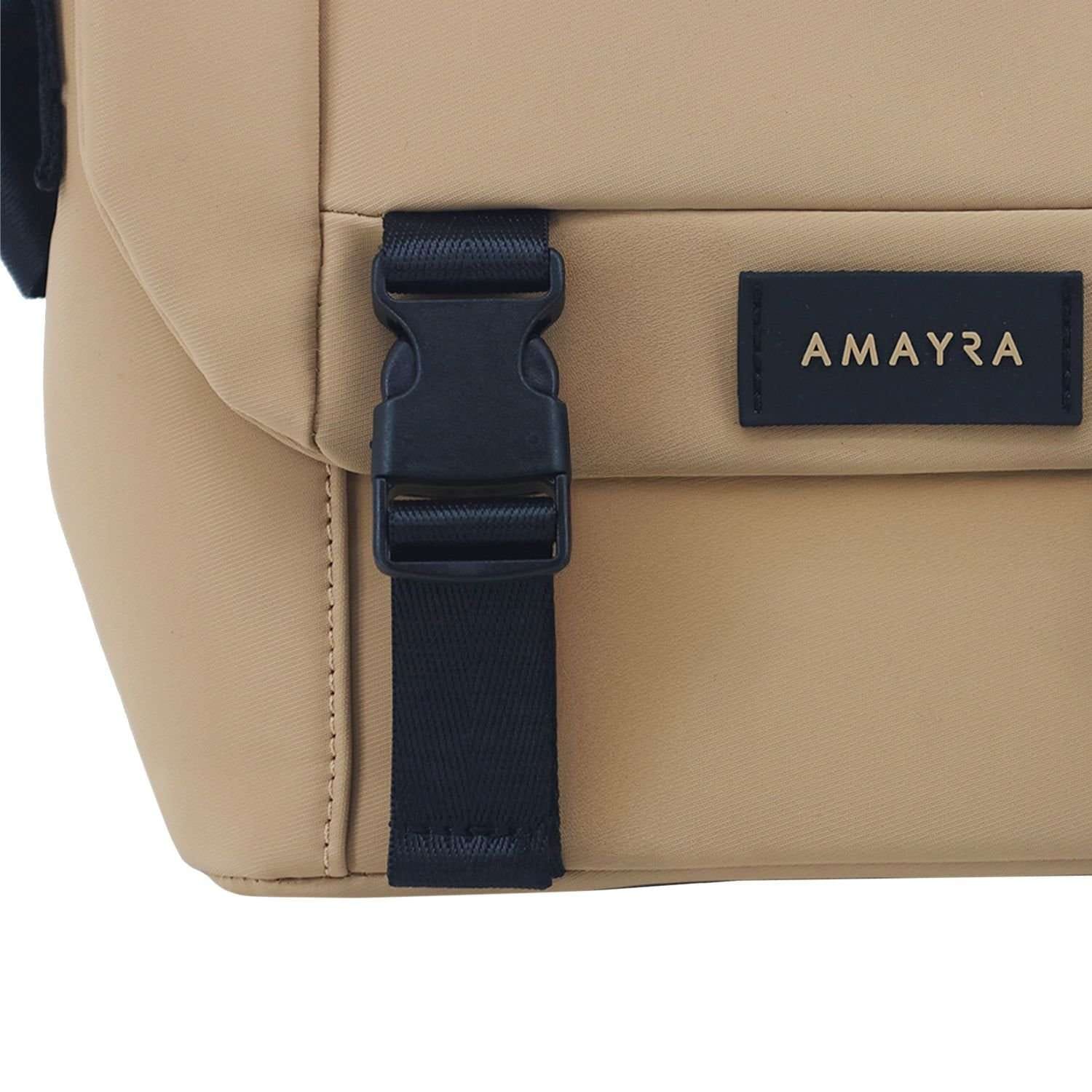 Cartera Amayra bandolera microfibra camel.