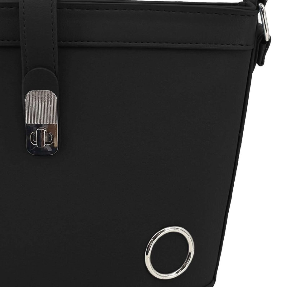 Cartera Amayra bandolera eco cuero negra.
