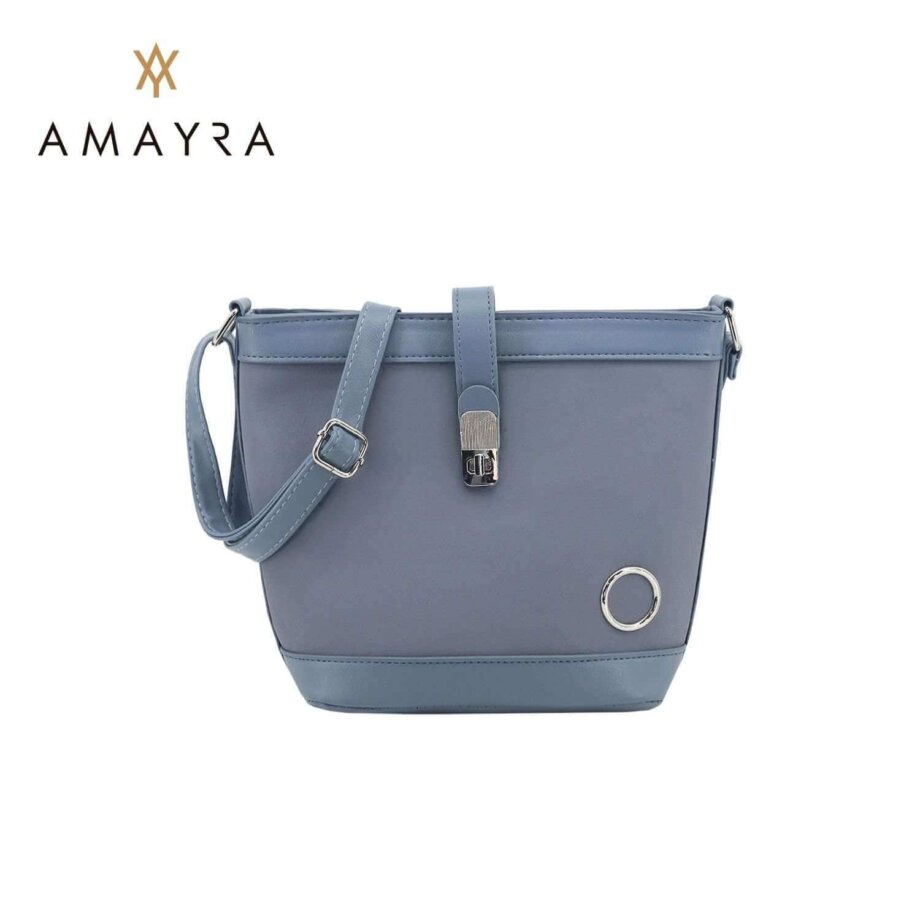 Cartera Amayra bandolera eco cuero azul.