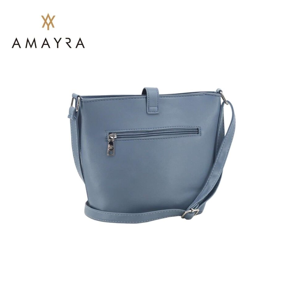 Cartera Amayra bandolera eco cuero azul.