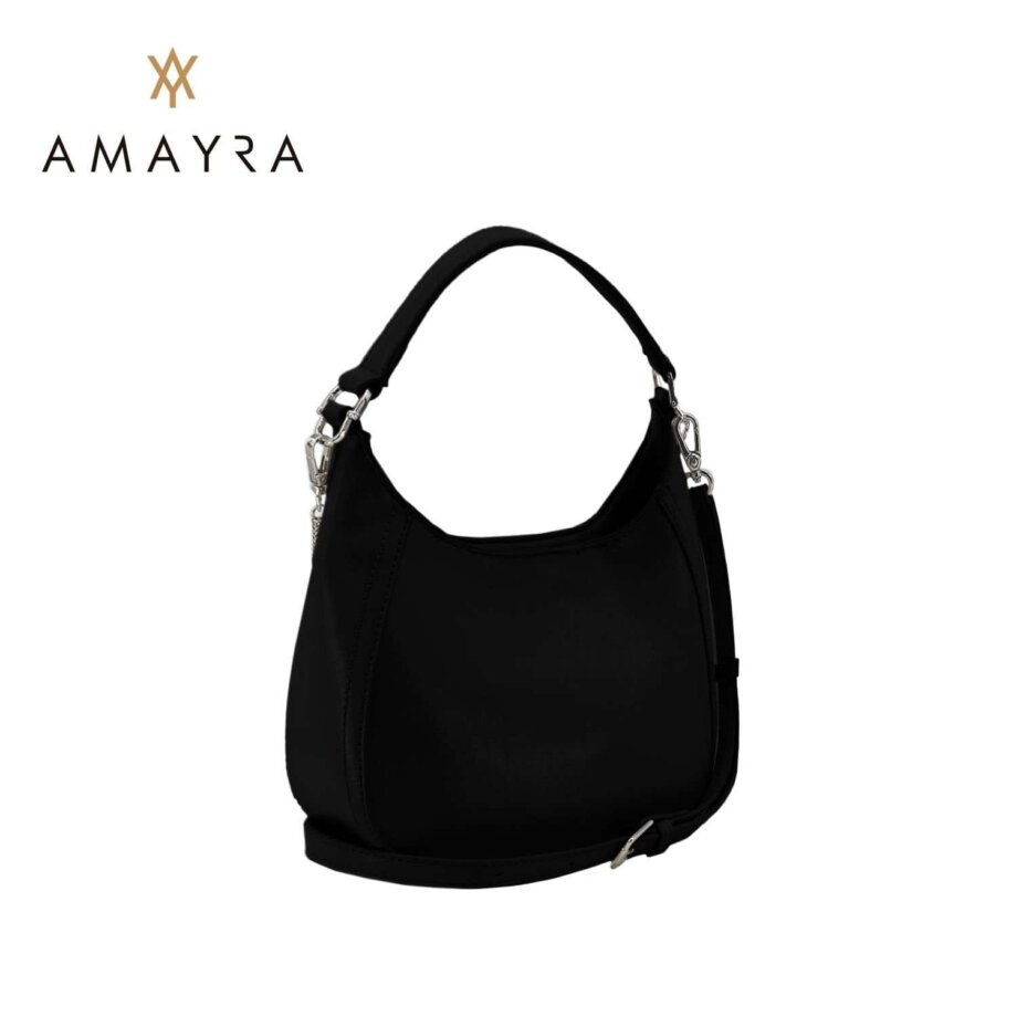 Cartera Amayra bandolera negra chica con cadena.