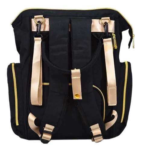 Mochila Amayra maternal boca de pez negra.