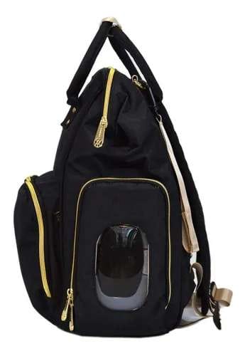 Mochila Amayra maternal boca de pez negra.