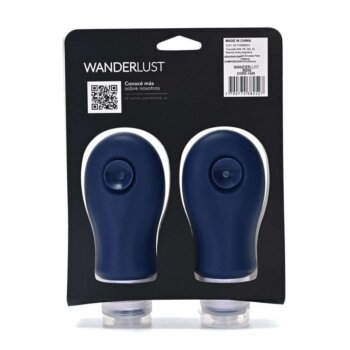 Set de envase p/viaje Wanderlust azul x 2.