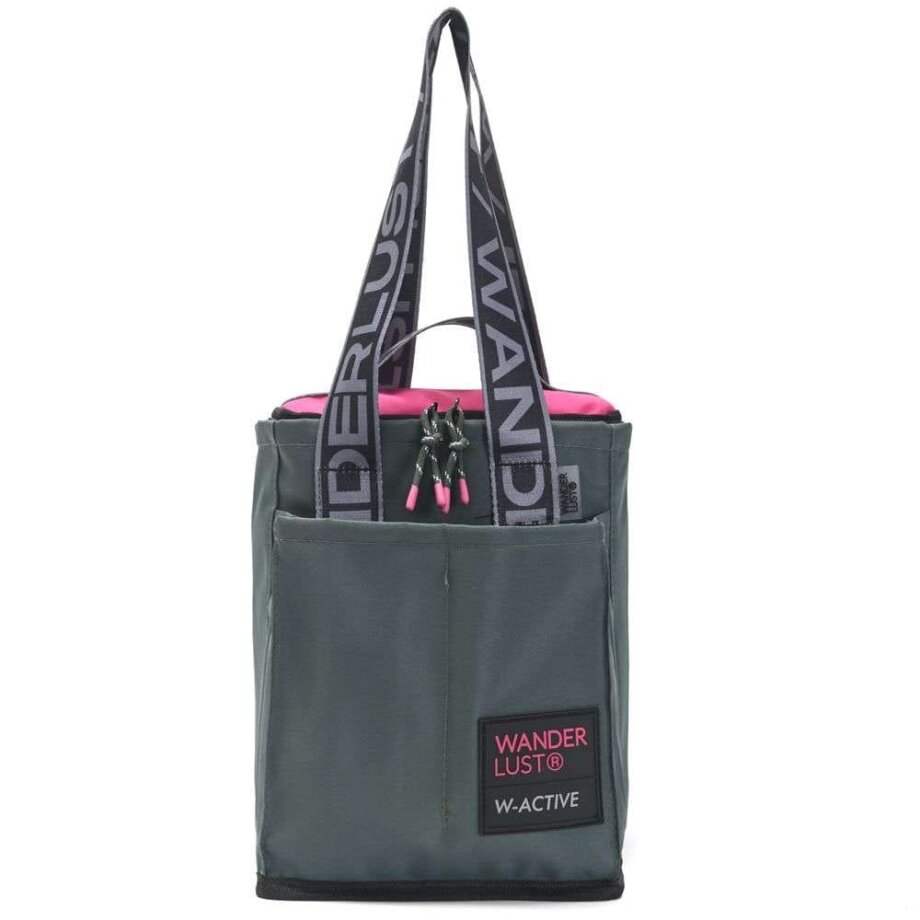 Bolso porta termo wanderlust desmontable verde.