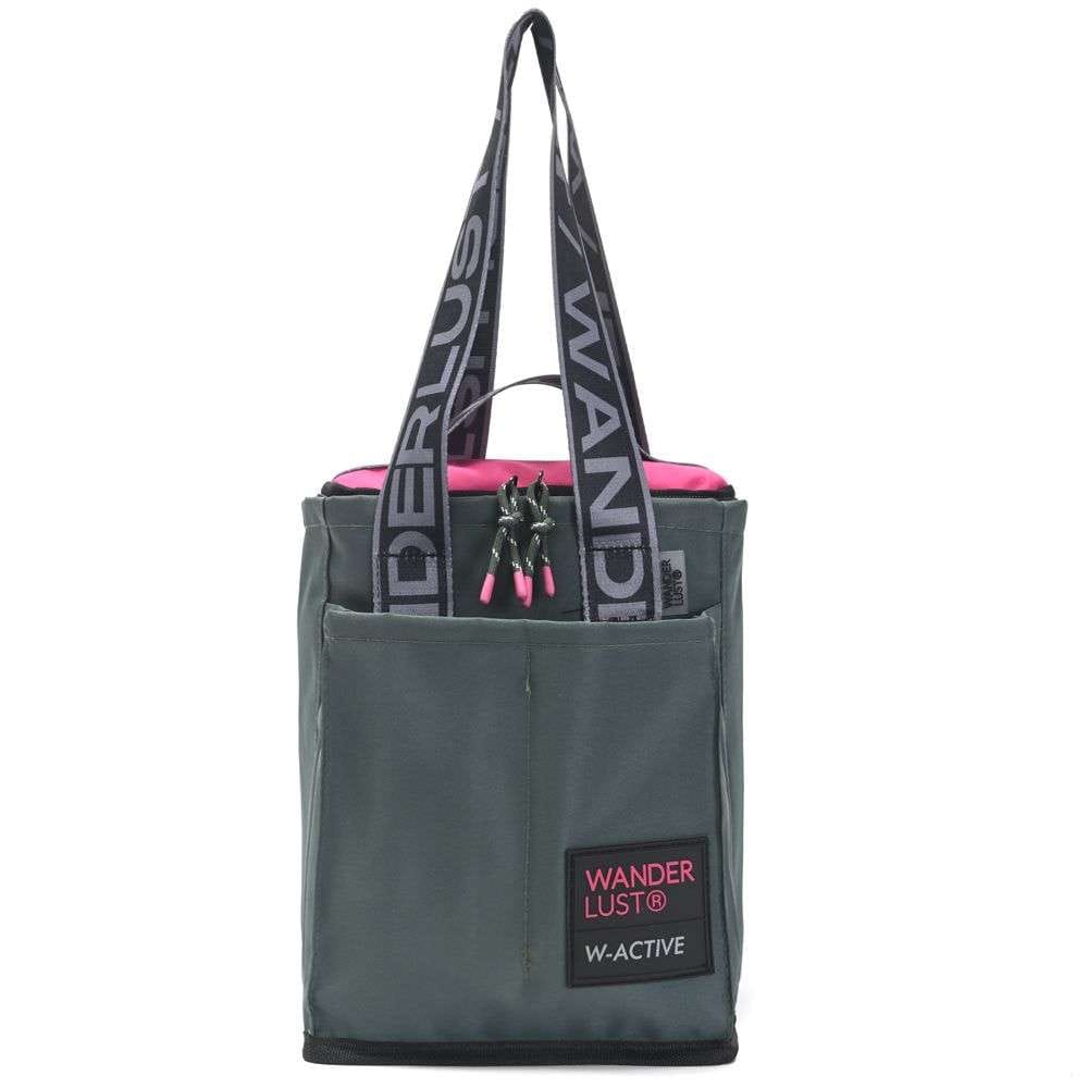 Bolso porta termo wanderlust desmontable verde.