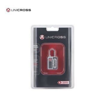 Candado Unicross TSA con combinación numérica.
