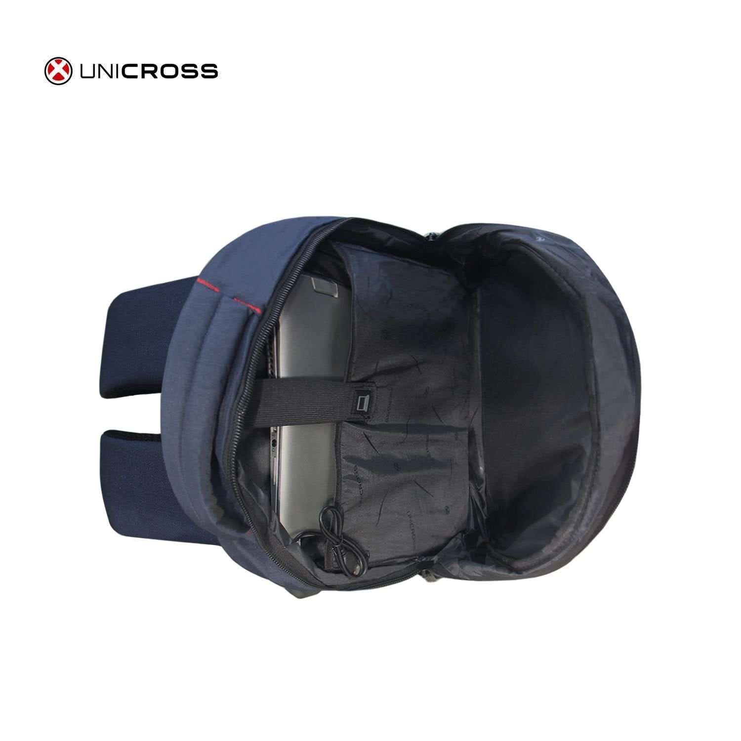 Mochila Unicross porta notebook 19" azul.