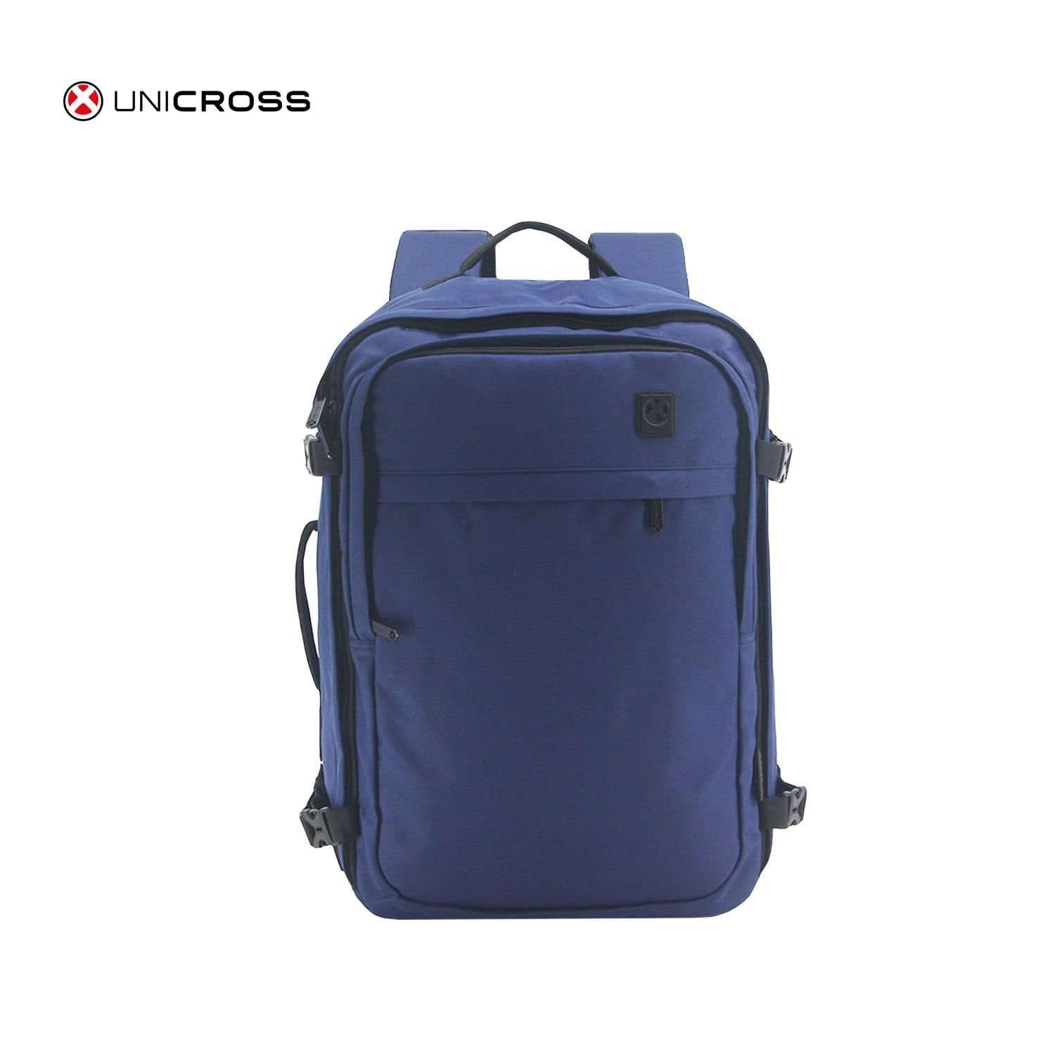 Mochila Unicross p/viaje porta notebook 19" azul.