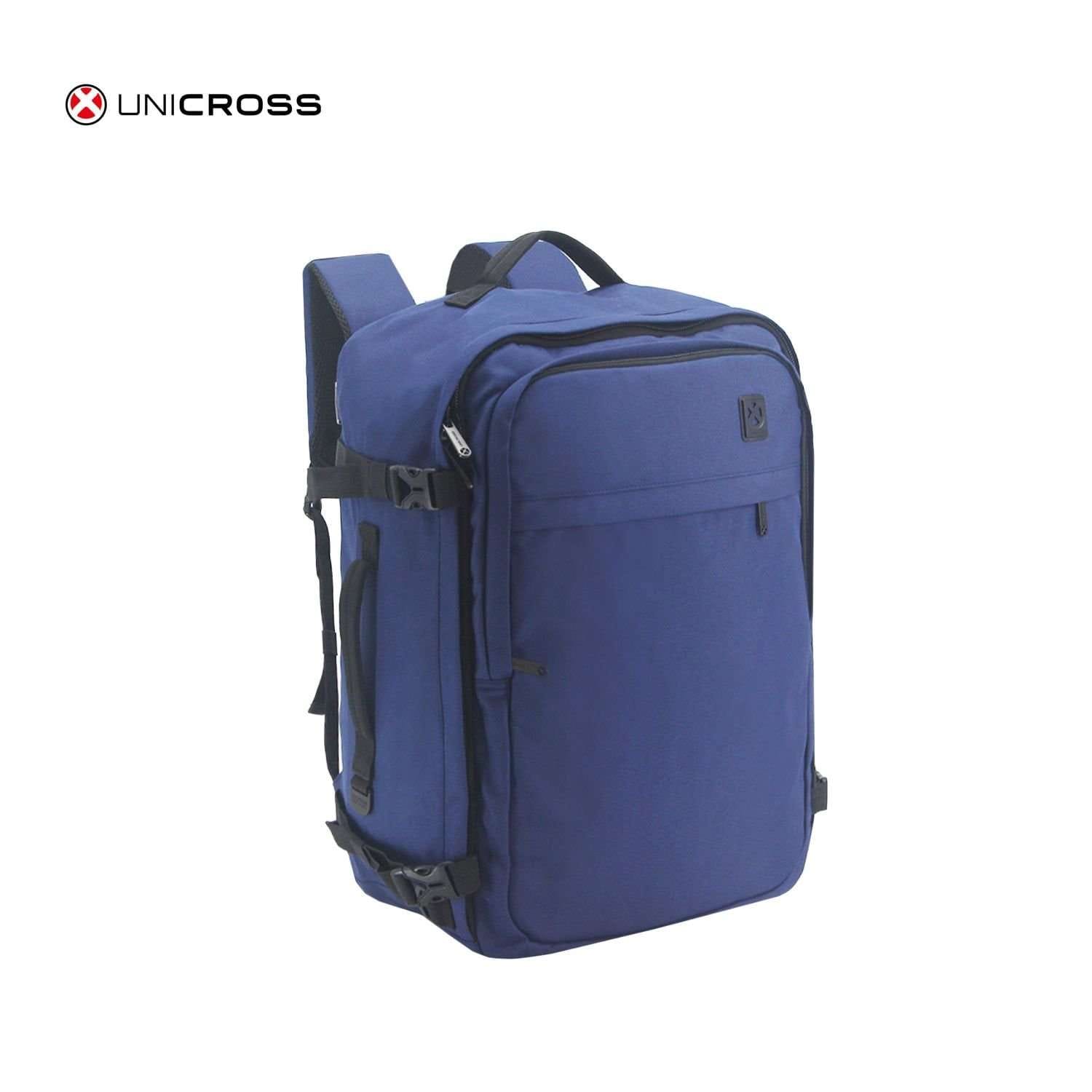 Mochila Unicross p/viaje porta notebook 19" azul.