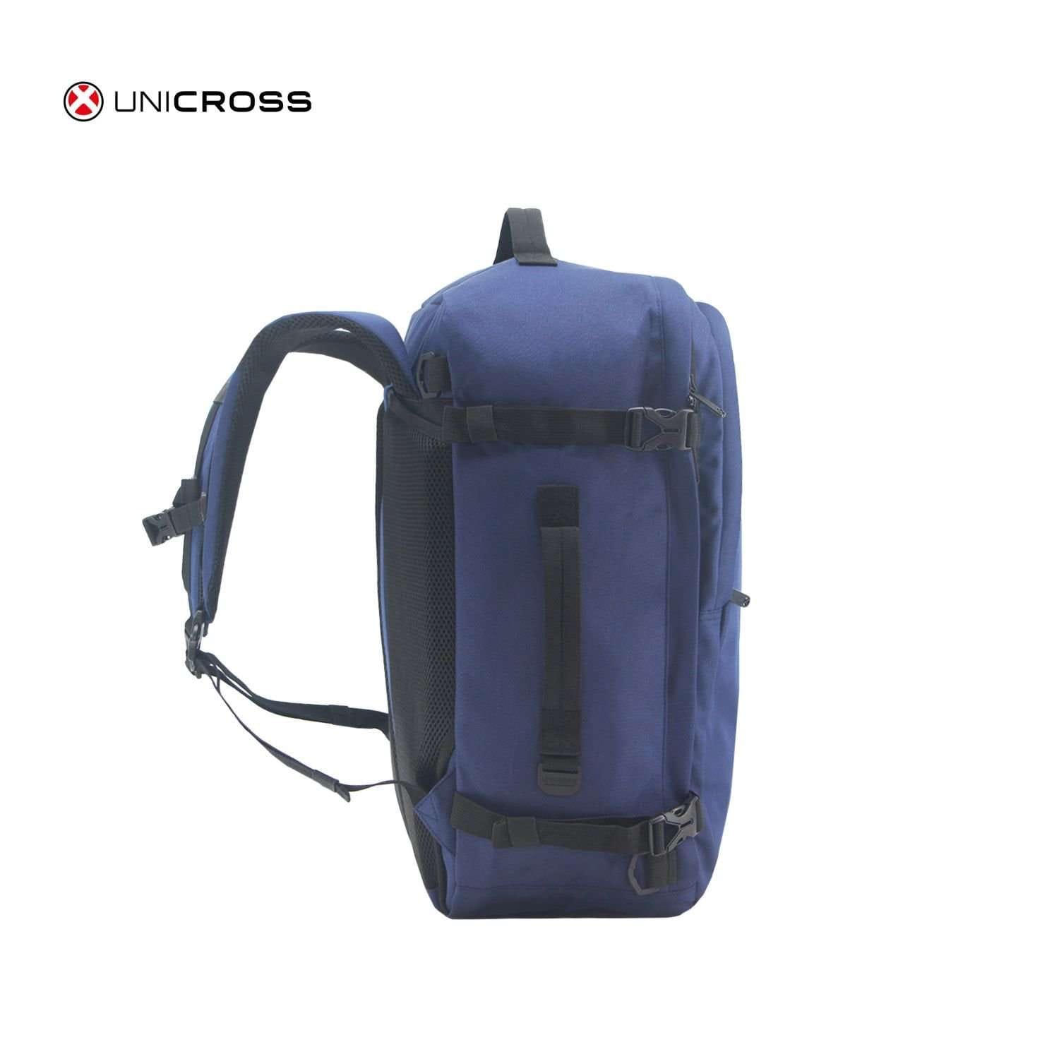 Mochila Unicross p/viaje porta notebook 19" azul.