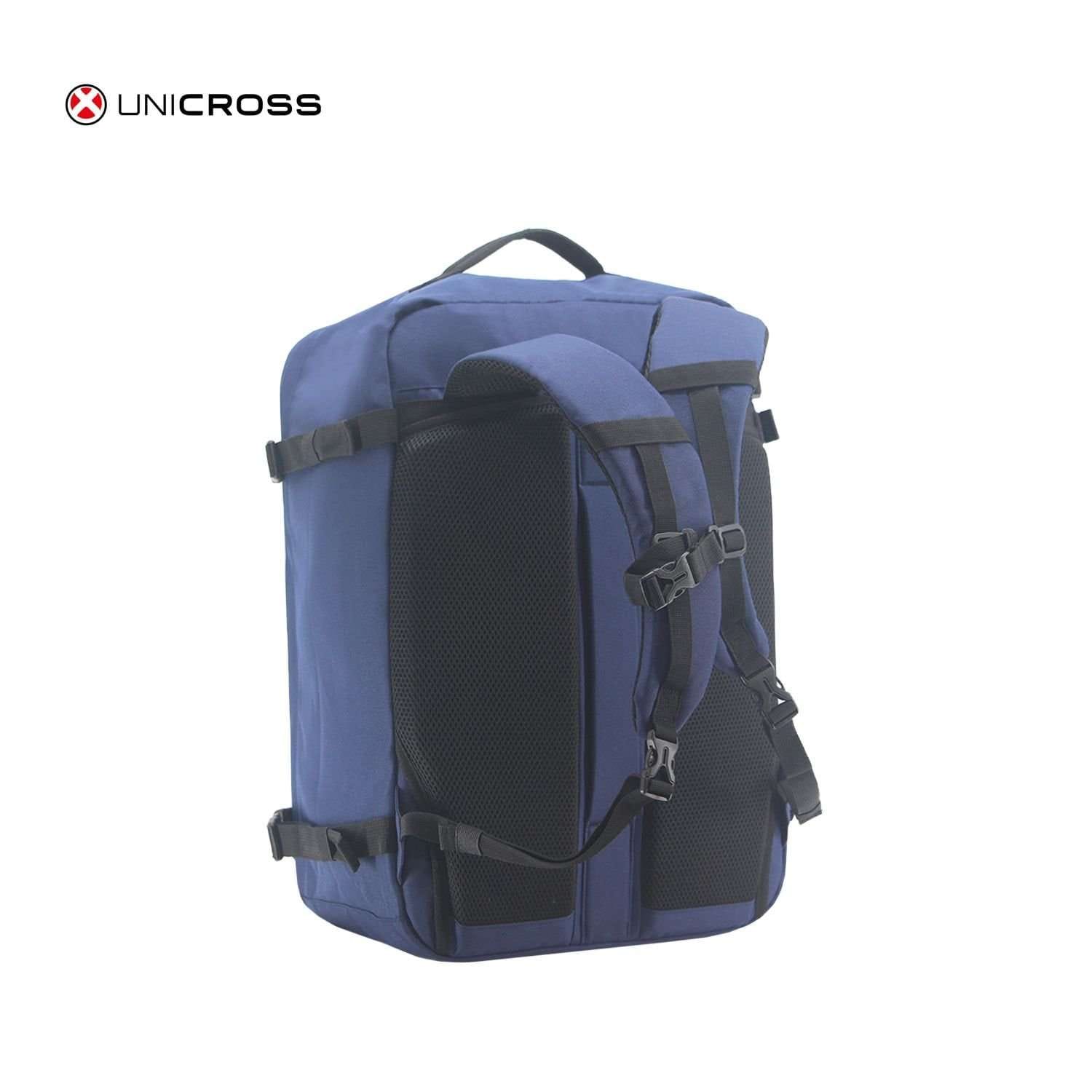 Mochila Unicross p/viaje porta notebook 19" azul.