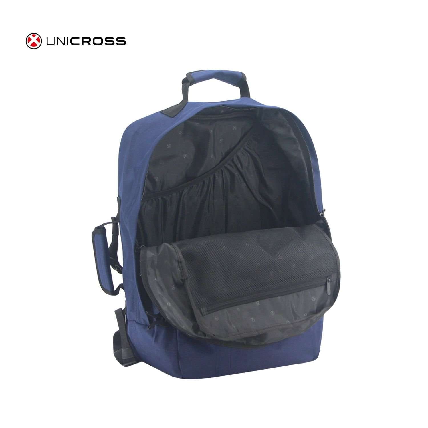 Mochila Unicross p/viaje porta notebook 19" azul.