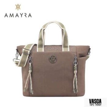 Cartera Amayra microfibra visón combinada.