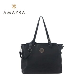 Cartera bolso Amayra eco cuero negro.