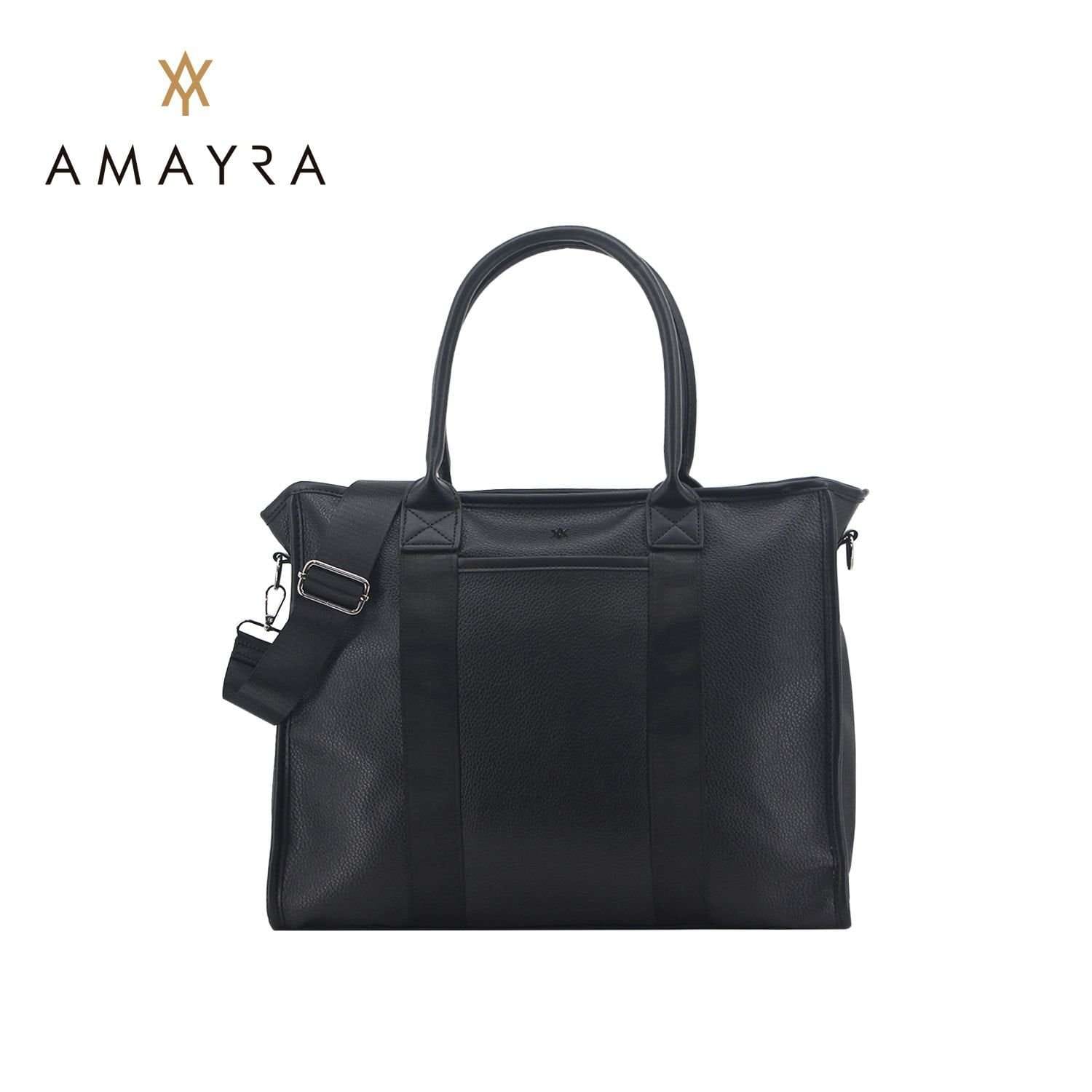 Cartera bolso Amayra eco cuero negra.