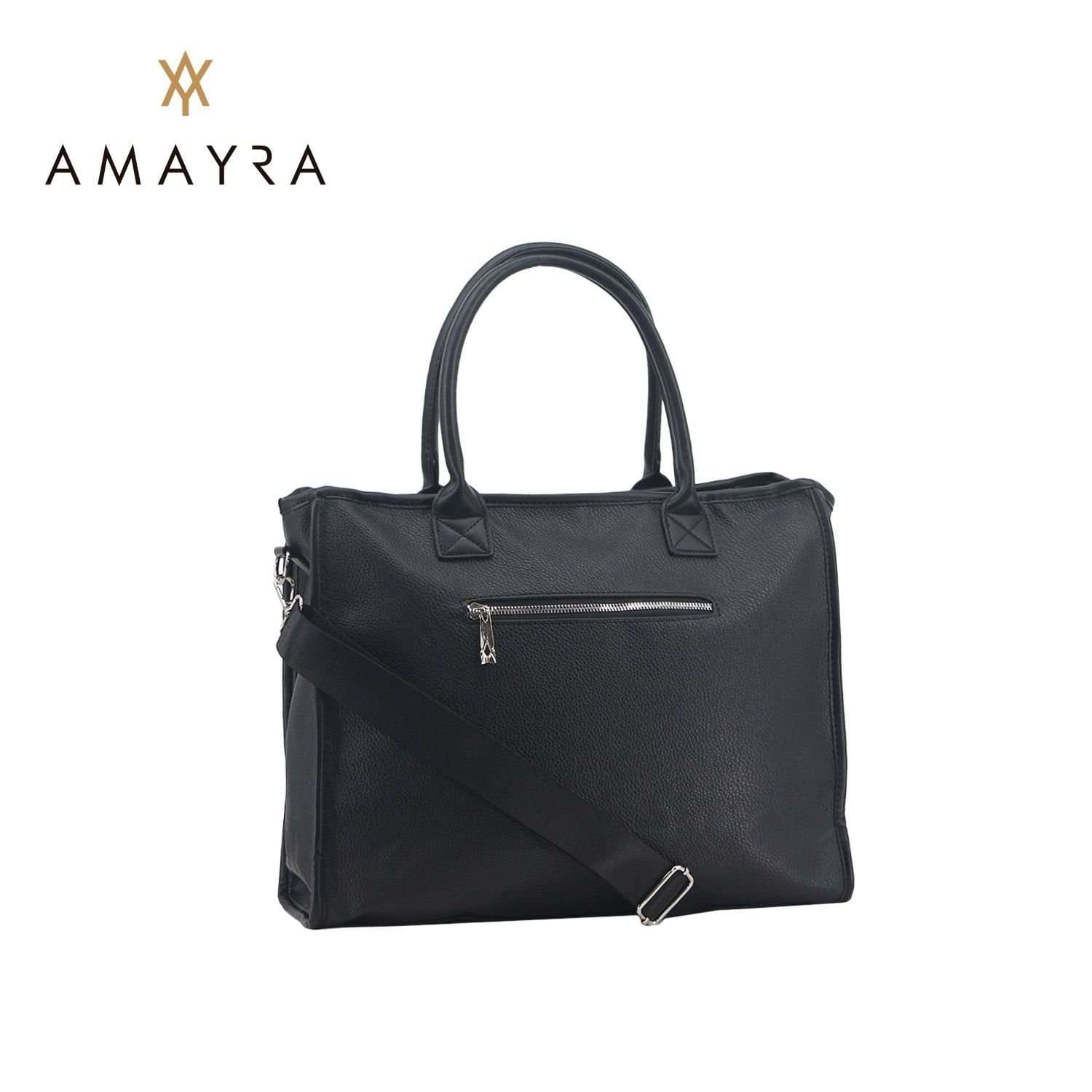 Cartera bolso Amayra eco cuero negra.