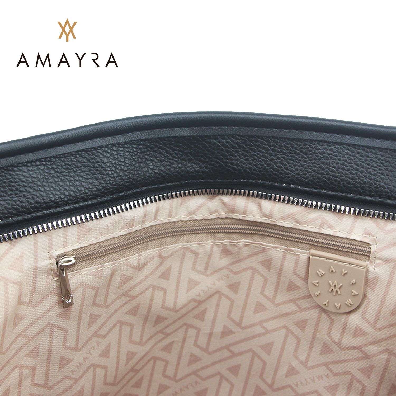 Cartera bolso Amayra eco cuero negra.