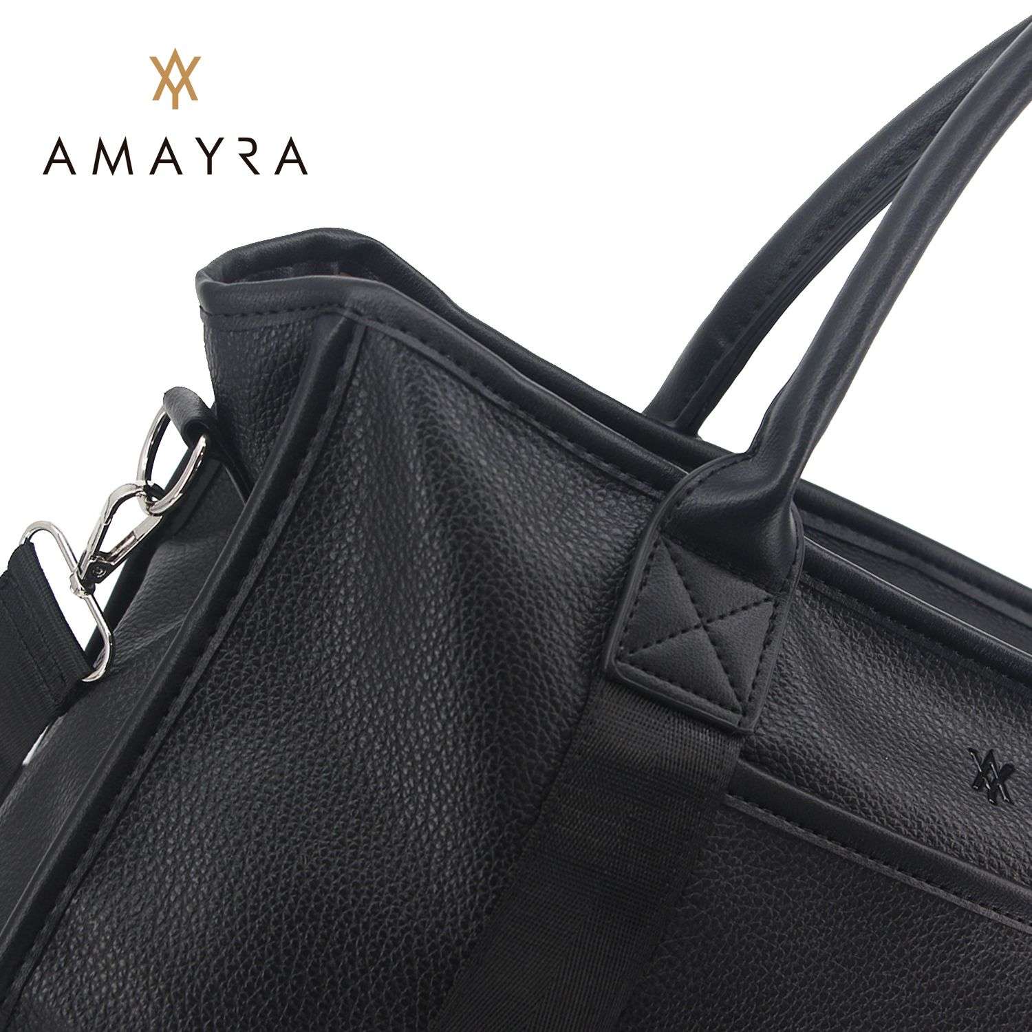 Cartera bolso Amayra eco cuero negra.