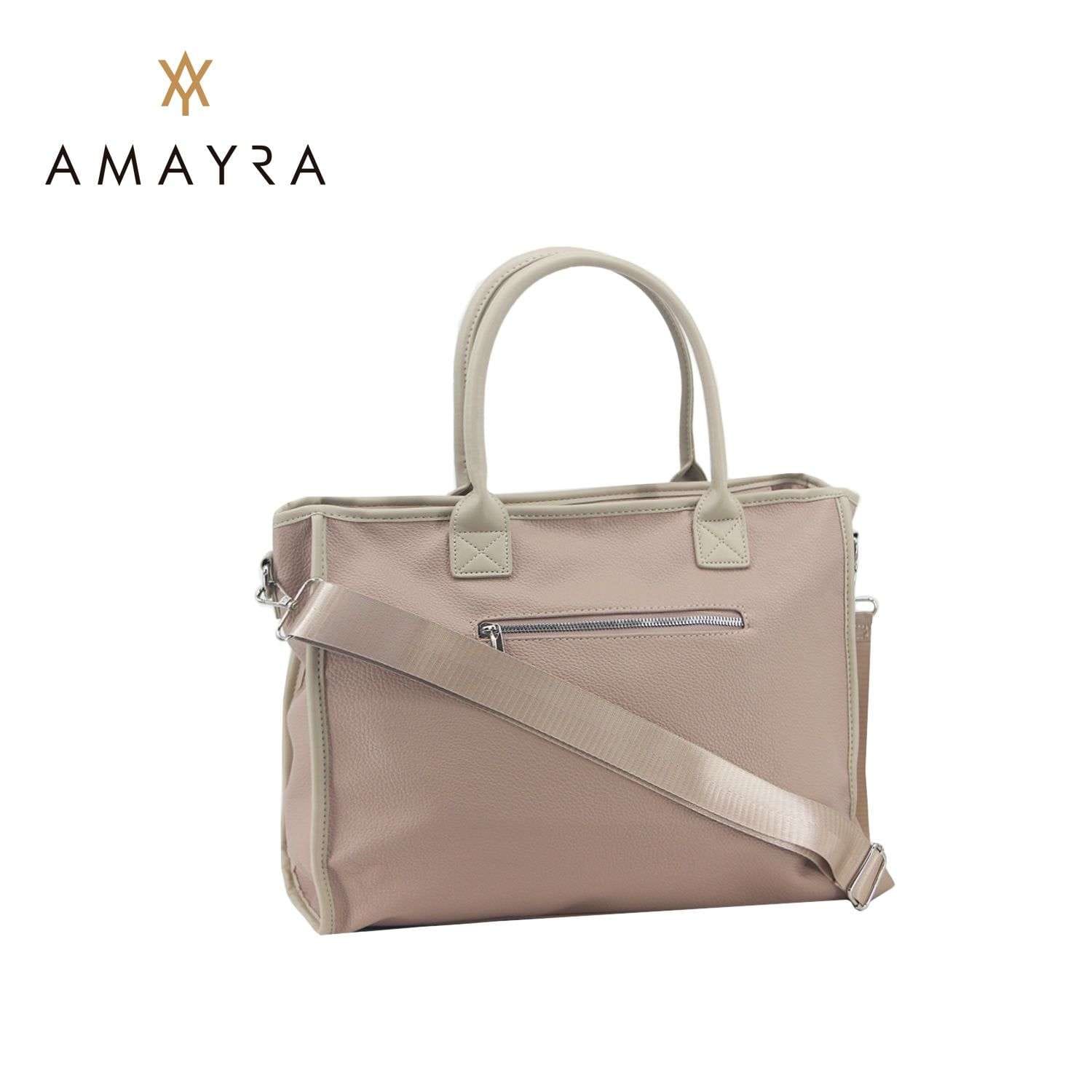 Cartera bolso Amayra eco cuero camel.