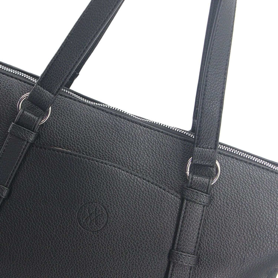 Cartera Amayra grande eco cuero negro.